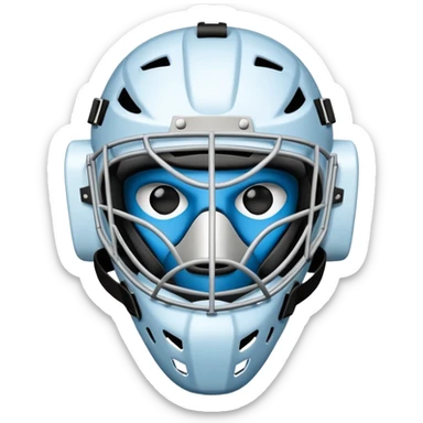 Goalkeeper mask of ice hockey without a helmet sticker
