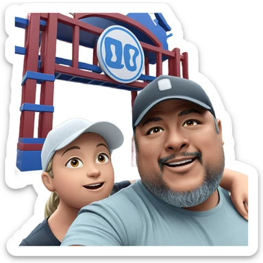 girl and boy outdoors together sticker