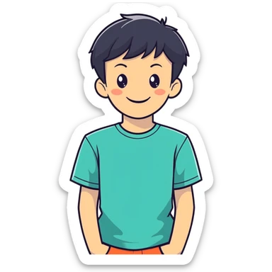 realistic portrait of a boy sticker