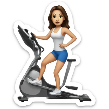 exercise elliptical brunette woman sticker