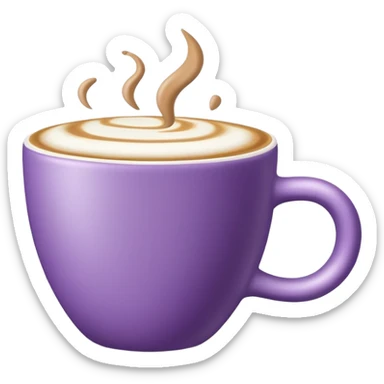 Purple Latte Coffee Cup sticker