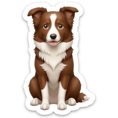 Brown Border Collie sitting sticker