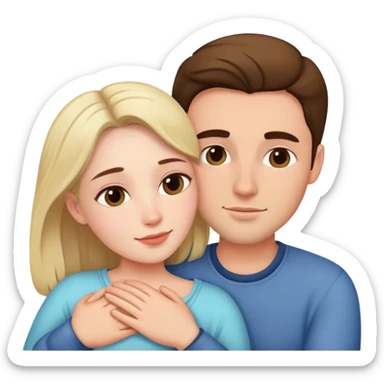Woman and man cuddling  sticker