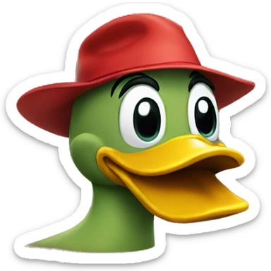 Oregon duck mascot with red hat sticker