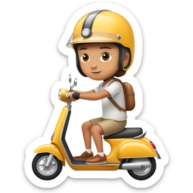 riding a scooter sticker