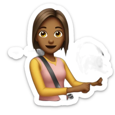 Girl driving car sticker