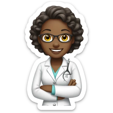 Black female dentist  sticker