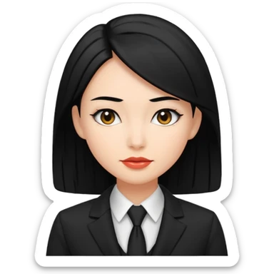 👩🏻‍⚖️ i need an image like this for a political analays with black hair and blck suit sticker