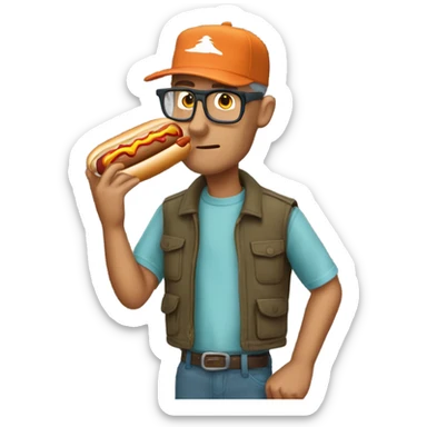 dale gribble eating a hot dog sticker