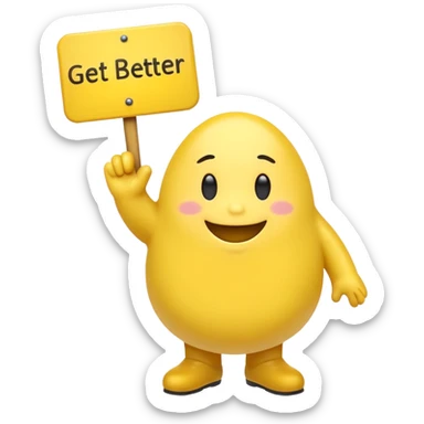 blob holding get better sign sticker