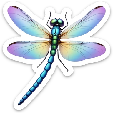 Peaceful Dragonfly change color  keep  black background  sticker