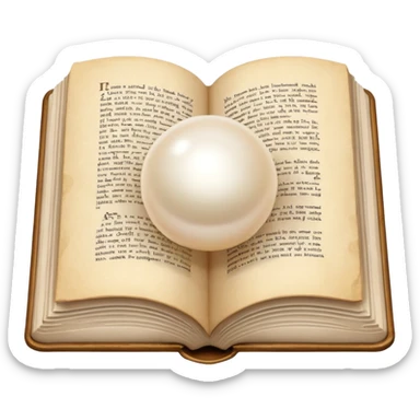 White Perl in a open book sticker