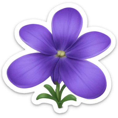 Fleur violette vue du dessus avec des traits bleu indigo sticker