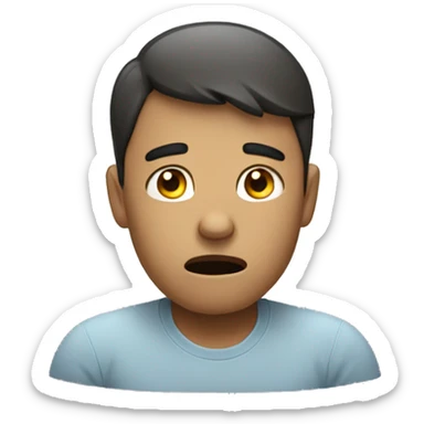 Person holding their head in worry  sticker