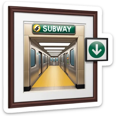 entrance to the subway, with a subway sign sticker