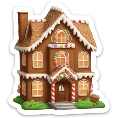 Cute gingerbread house mansion sticker