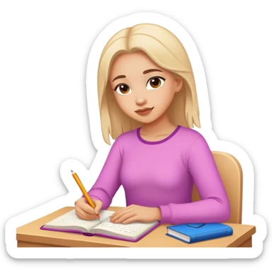 A girl writing a book💖 sticker