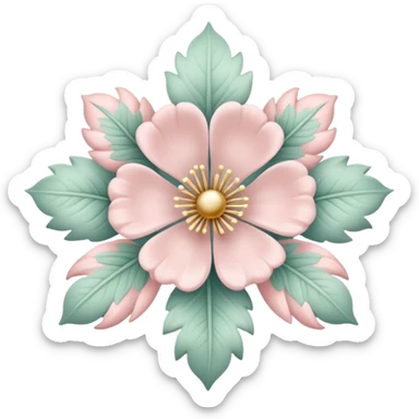 rococo regency flower sticker