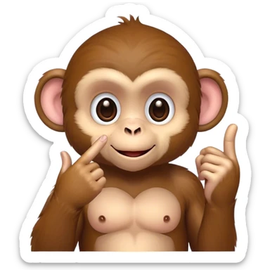 Cute monkey doing a finger heart  sticker