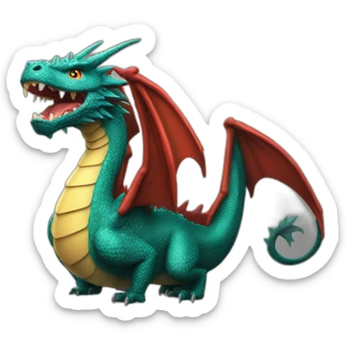 Dragón rojo gordo sticker
