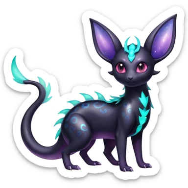 Shiny Ethereal Celestial Salandit-Umbreon-Espeon-Hybrid (Full body) sticker