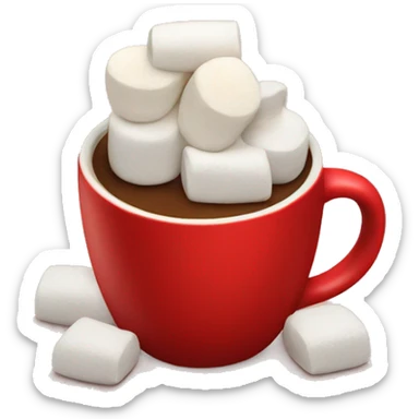 Coffee with marshmallows in a red cup sticker