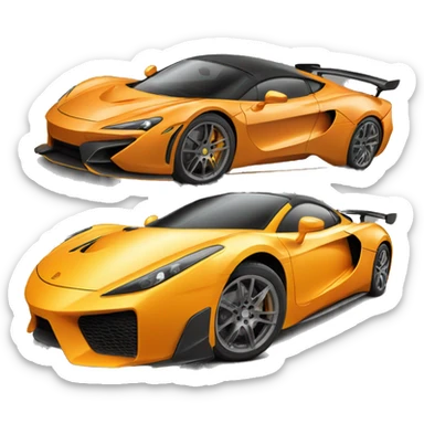 modern supercar in yellow-orange color sticker