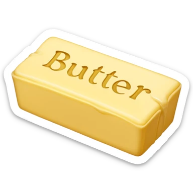 Create an image with butter and text that says butter  sticker
