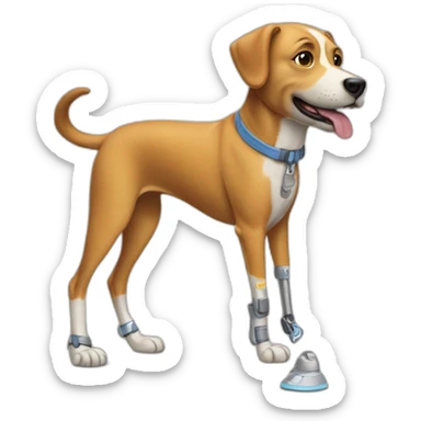 Dog with prosthetic leg  sticker