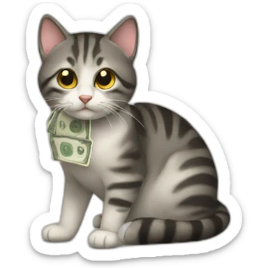 Cash in cat sticker