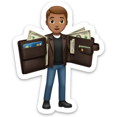 persona devolviendo billetera sticker