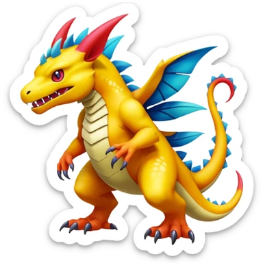 Colorful Exotic Pokémon-Digimon-Monster-Beast-Fakémon-hybrid-creature (full body) sticker
