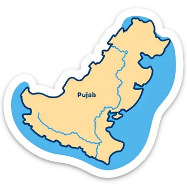 Punjabi map white colour sticker