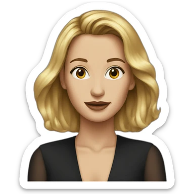 celine song portrait no neck sticker