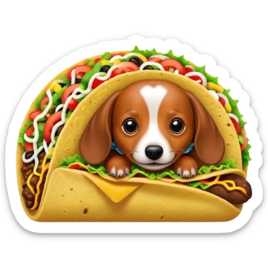 Taco with a dachshund in it sticker