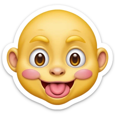dopey face emoji, extremely silly, tongue out, crossed eyes, exaggerated playful expression sticker
