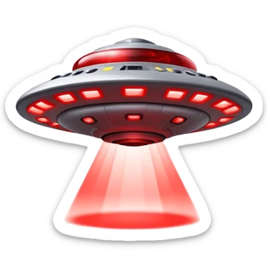 UFO red lights tilted  sticker
