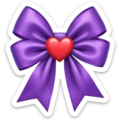 Purple bow with heart
 sticker