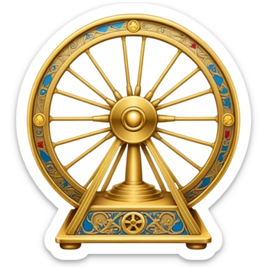 Tarot card with wheel on it sticker
