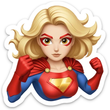 female superhero in action sticker