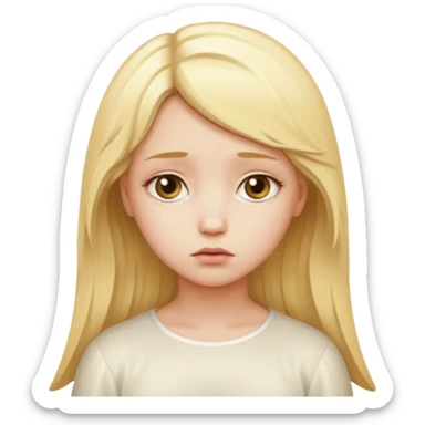 blonde girl angel, sad sticker
