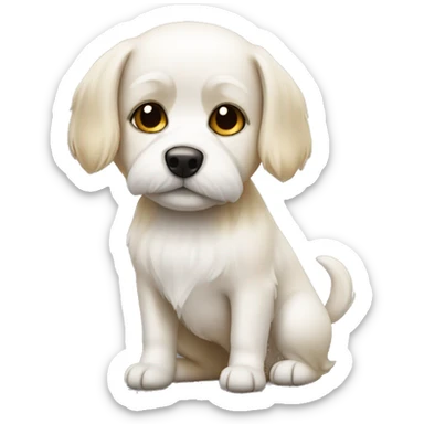 White and Honey small dog sticker