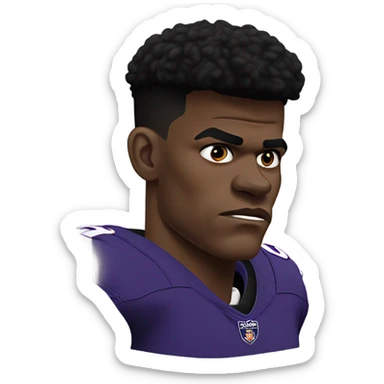 Lamar Jackson looking depressed after losing game sticker