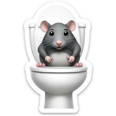 A chunky Rat sitting on a toilet sticker