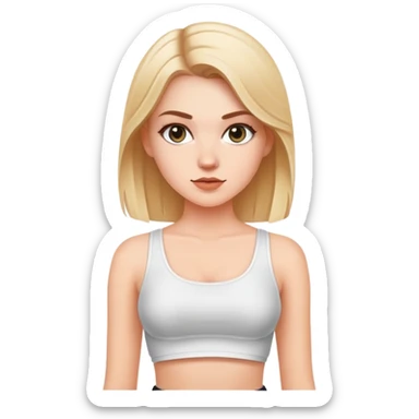 White girl wearing crop top sticker