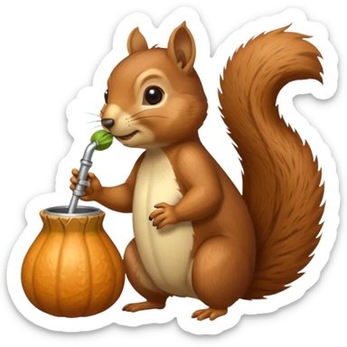 Ardilla tomando mate, que es como un vaso con una bombilla, asi: 🧉 sticker