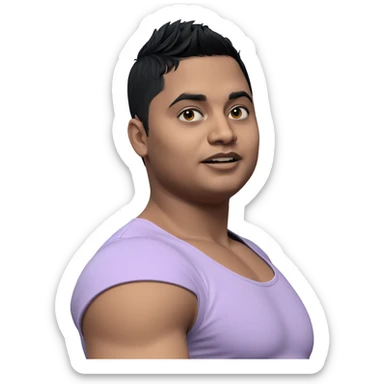 black haired boy in dress sticker