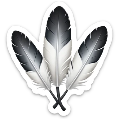 Prends la 1ere image avec les 3 plumes blanches et les stylos et ajoute en dessous le logo de largus sticker