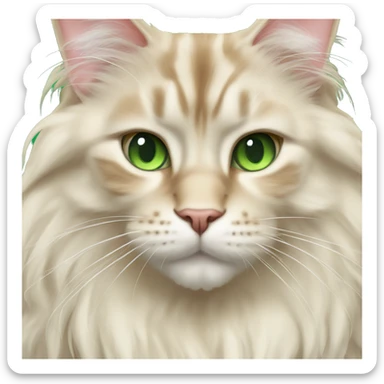Cream maine coon with green eyes sticker