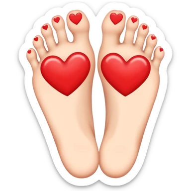 Feet with hearts around it sticker